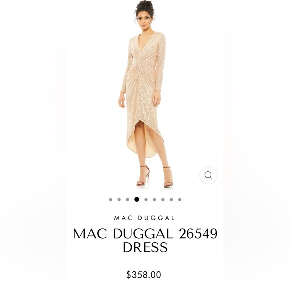 NWOT Mac Duggal Sequins Gown Dress Rose Gold Color Size 10 - Picture 5 of 11